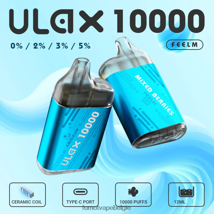 Fumot tech LX0PBF308 druiven ijs 10000 wegwerp vape-pods - 12 ml (1 stuk) Fumot Movkin Ulax