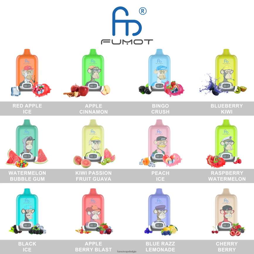 Fumot tech LX0PBF118 bosbes kers cranberry 12000 wegwerp vape-pod - 20 ml (1 stuk) Fumot Digital Box
