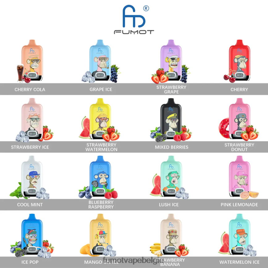 Fumot vape kopen LX0PBF137 mango op ijs 12000 wegwerp vape-pod van 20 ml - (1 stuk) Fumot Digital Box