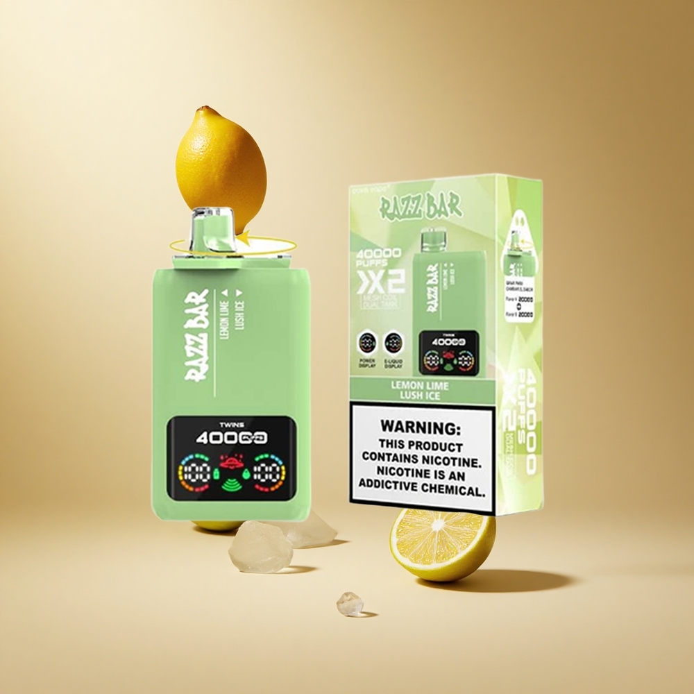 Razz Bar 40000 Puffs Wegwerp Vape Citroen Limoen_Luxe IJs met 1.0Ohm 2 Mesh Coil en Type-C Poort