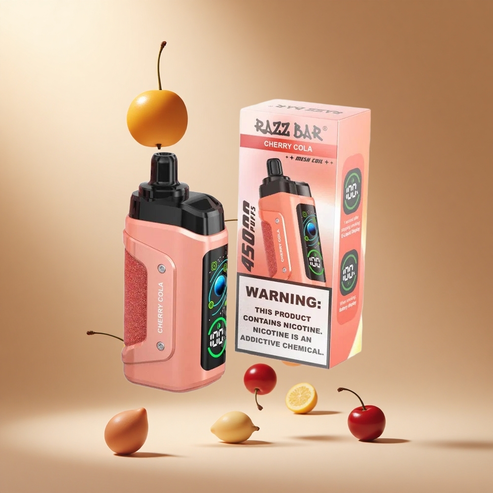 Razz Bar 45000 Puffs Wegwerp Vape Kersen Cola met 20 mg/ml Nicotine en Aanpasbare Luchtstroom