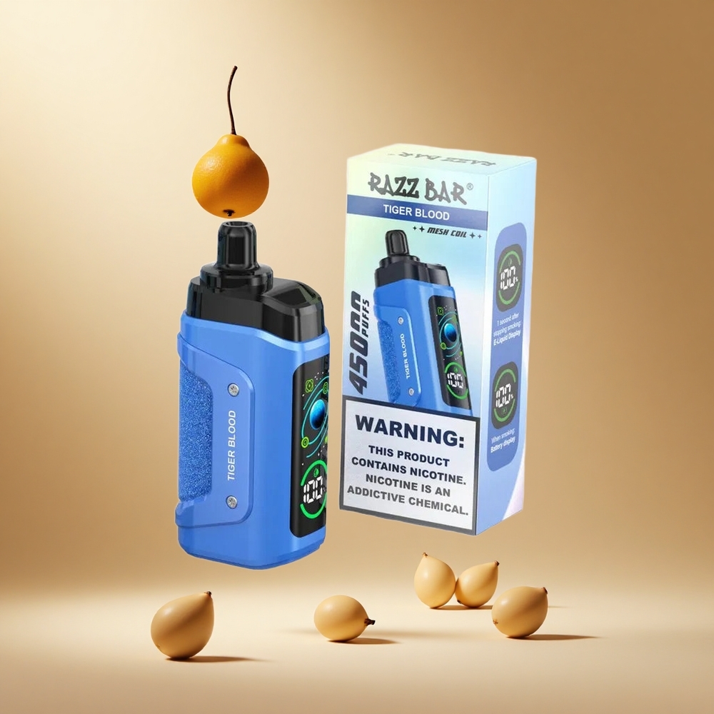Razz Bar 45000 Puffs Wegwerp Vape Tijgerbloed met 20 mg/ml Nicotine en Aanpasbare Luchtstroom