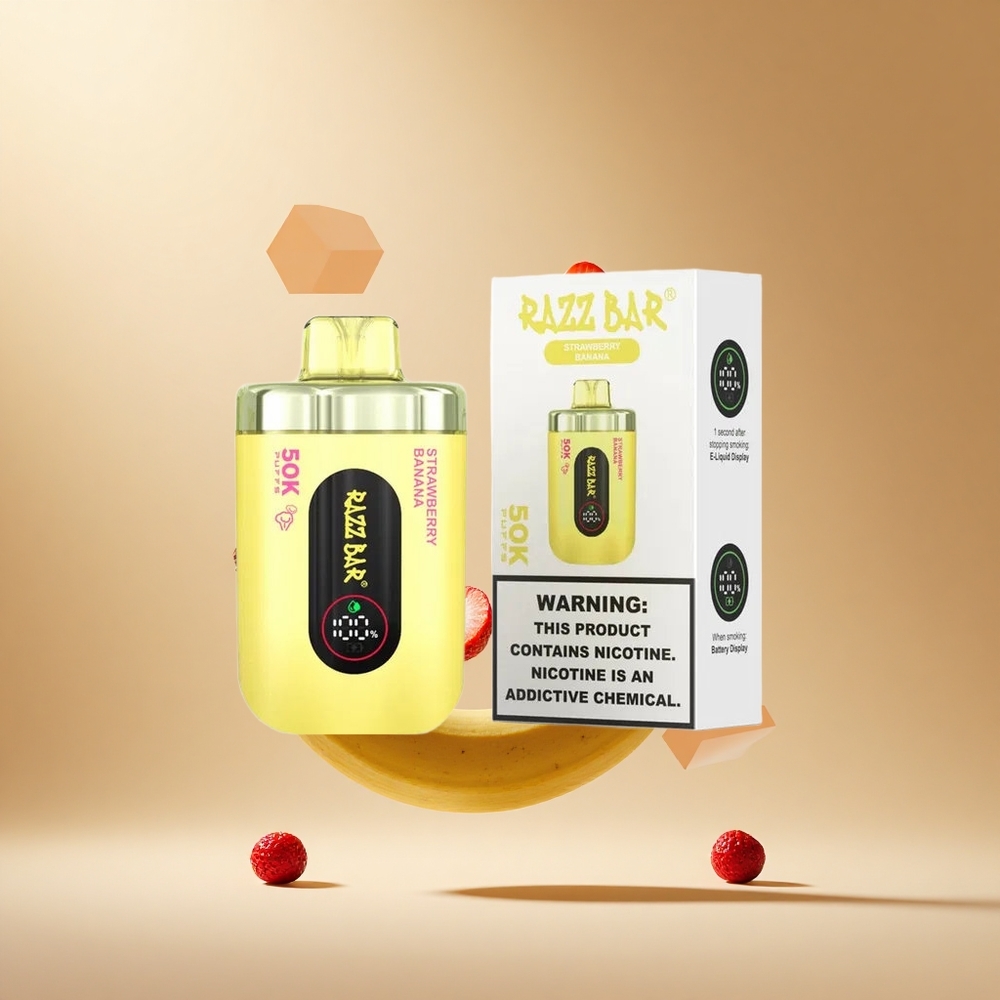 Razz Bar 50K Puffs Wegwerp Vape Aardbei Banaan met 2% Nicotine en Type-C Oplaadbaar