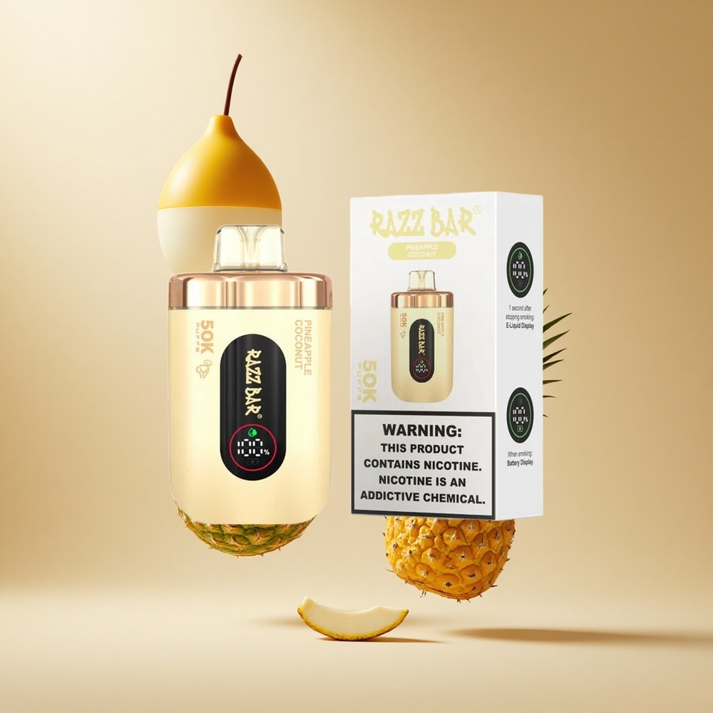 Razz Bar 50K Puffs Wegwerp Vape Ananas Kokos met 2% Nicotine en 50000 Puffs