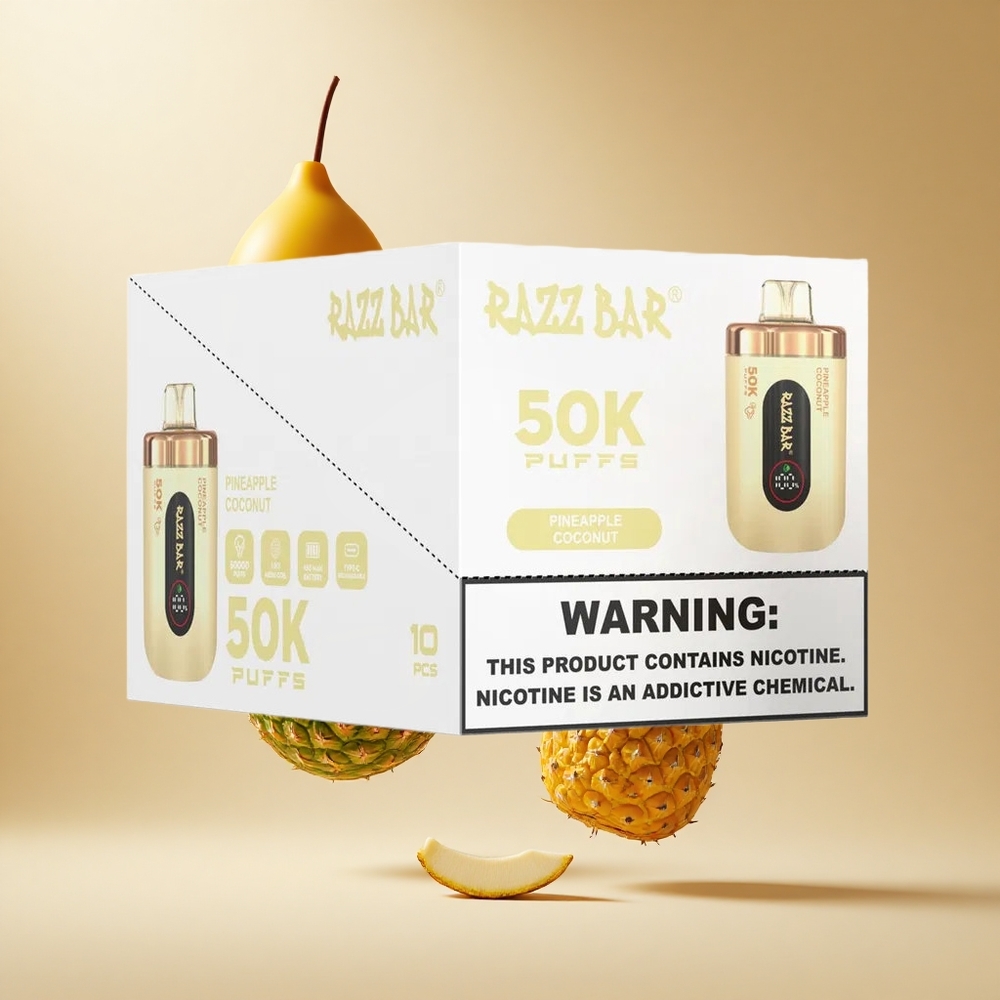 Razz Bar 50K Puffs Wegwerp Vape Ananas Kokos met 2% Nicotine en 50000 Puffs