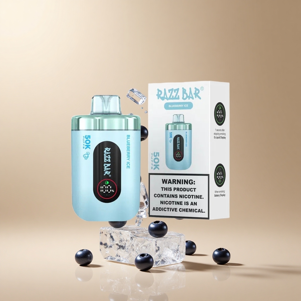Razz Bar 50K Puffs Wegwerp Vape Bosbes IJs met 50000 Puffs en Type-C Oplaadbaar