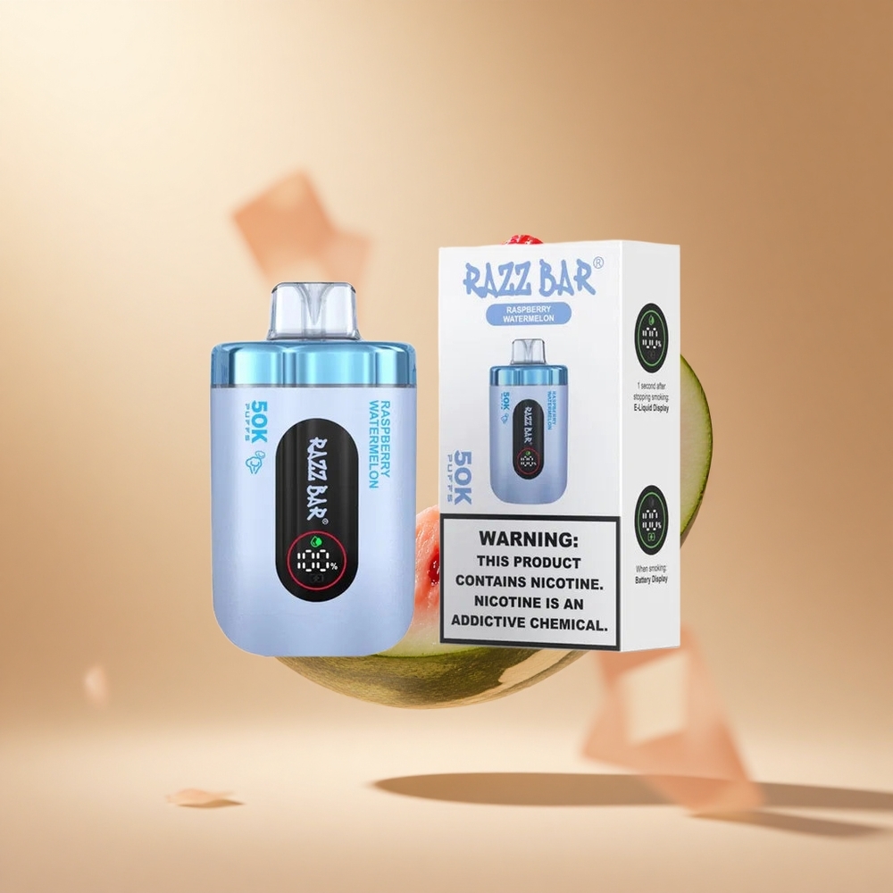 Razz Bar 50K Puffs Wegwerp Vape Framboos Watermeloen met 2% Nicotine en 50000 Puffs