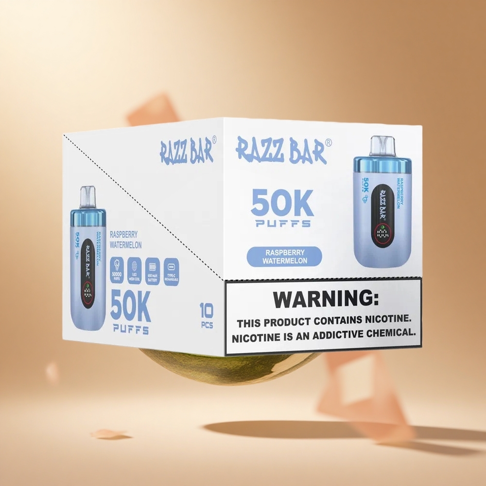 Razz Bar 50K Puffs Wegwerp Vape Framboos Watermeloen met 2% Nicotine en 50000 Puffs