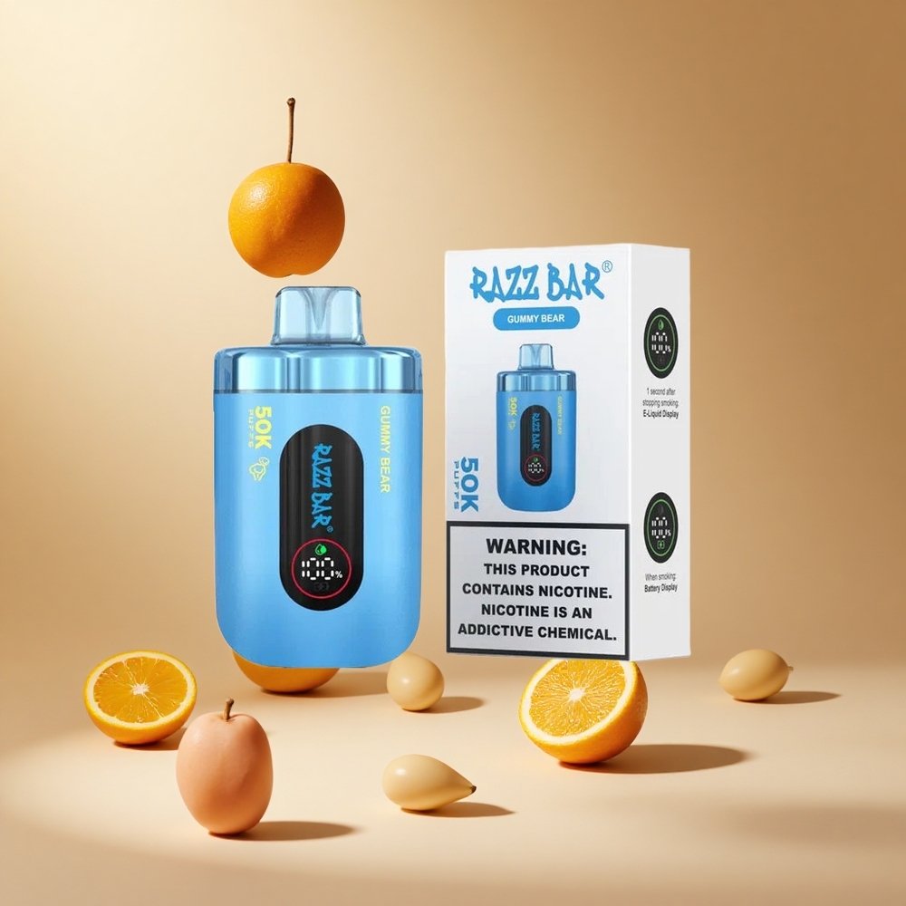 Razz Bar 50K Puffs Wegwerp Vape Gummy Bear 1.0 Ohm Mesh Coil 2% Nicotine