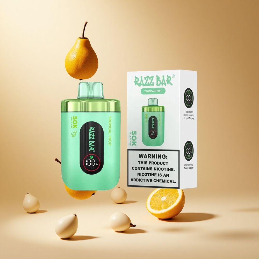 Razz Bar 50K Puffs Wegwerp Vape Tropisch Fruit met 50000 Puffs en 2% Nicotine