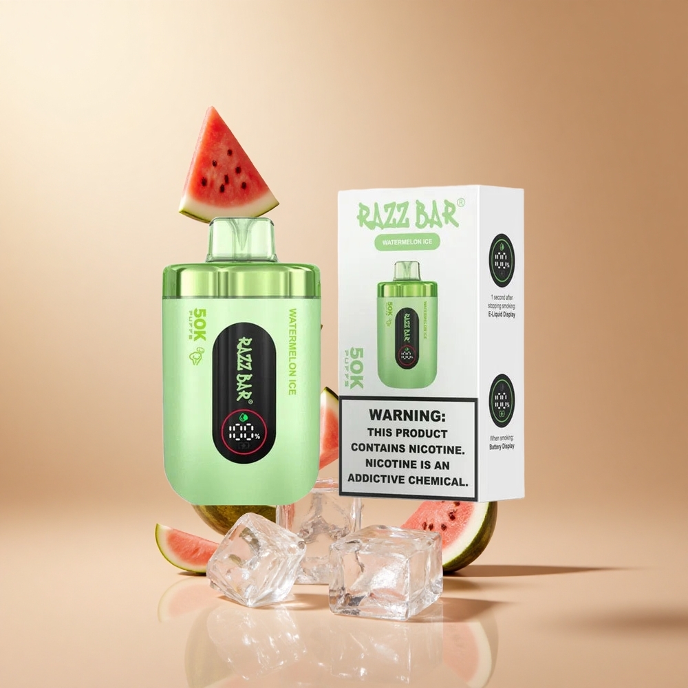 Razz Bar 50K Puffs Wegwerp Vape Watermeloen IJs met 2% Nicotine en Type-C Oplaadbaar