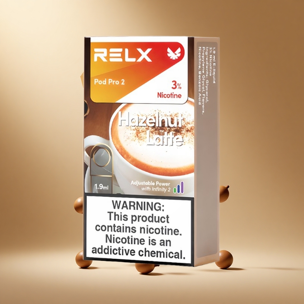 RELX Pod Pro 2 Hazelaar Latte met 3% Nicotine en 600 Puffs