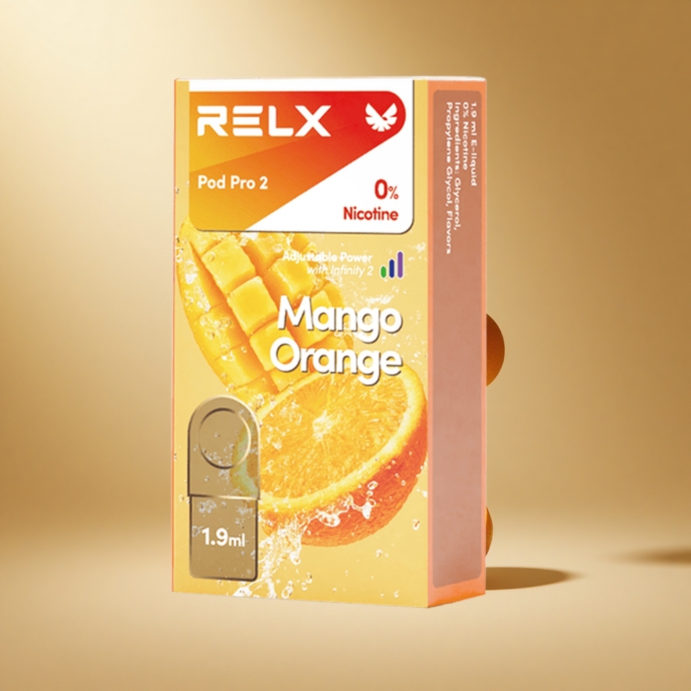 RELX Pod Pro 2 mango sinaasappel 0% nicotine 1.9ml