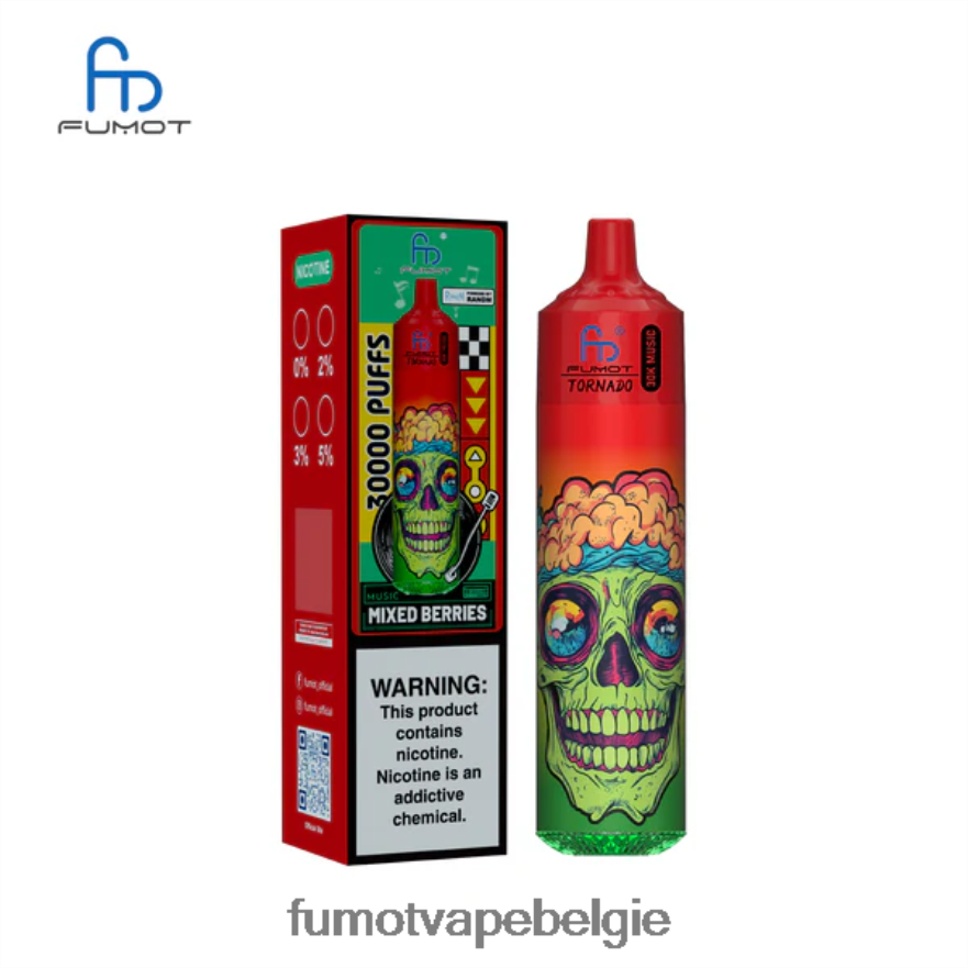 Fumot Vape Belgie 2D2V2418 gemengde bessen Fumot Tornado 30k muziek