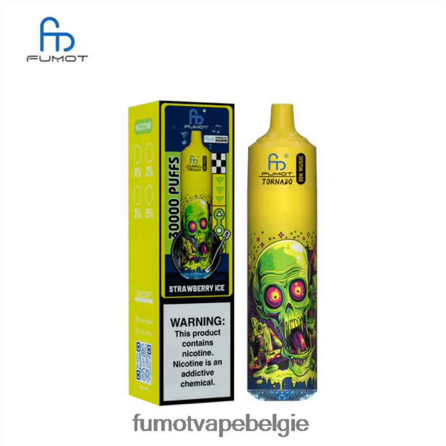 Fumot Vape Belgie 2D2V2426 aardbeien ijs Fumot Tornado 30k muziek