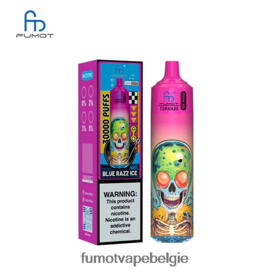 Fumot Vape Kopen 2D2V243 blauw razz-ijs Fumot Tornado 30k muziek