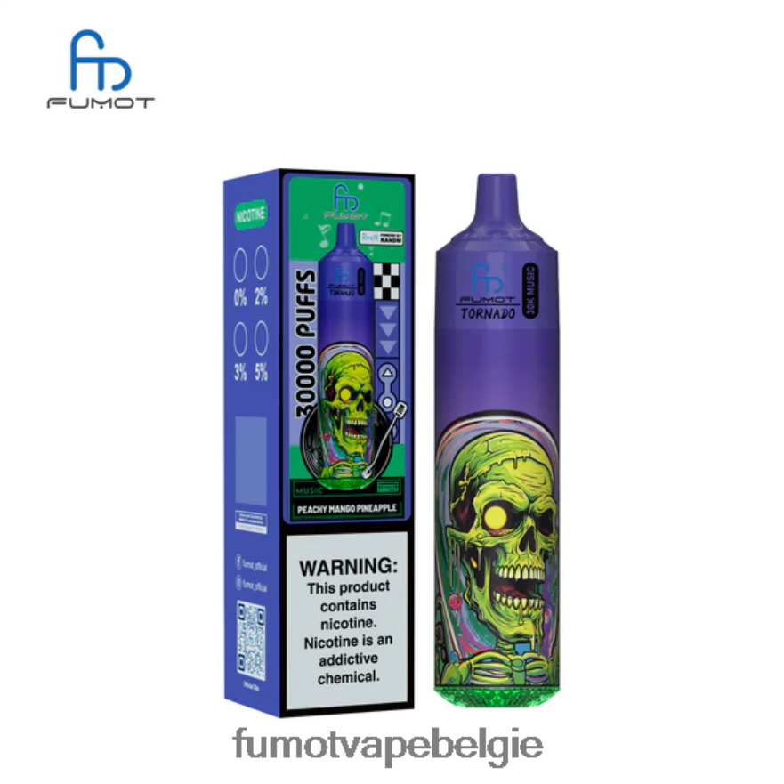 Fumot Vape Price 2D2V2421 perzikkleurige mango-ananas Fumot Tornado 30k muziek