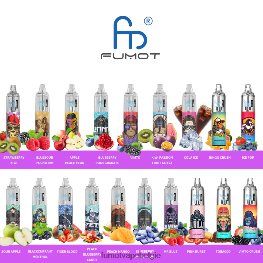 Fumot tech LX0PBF528 perzik-mango 0% 7000 14ml wegwerp-vape-pen (1 stuk) Fumot Tornado